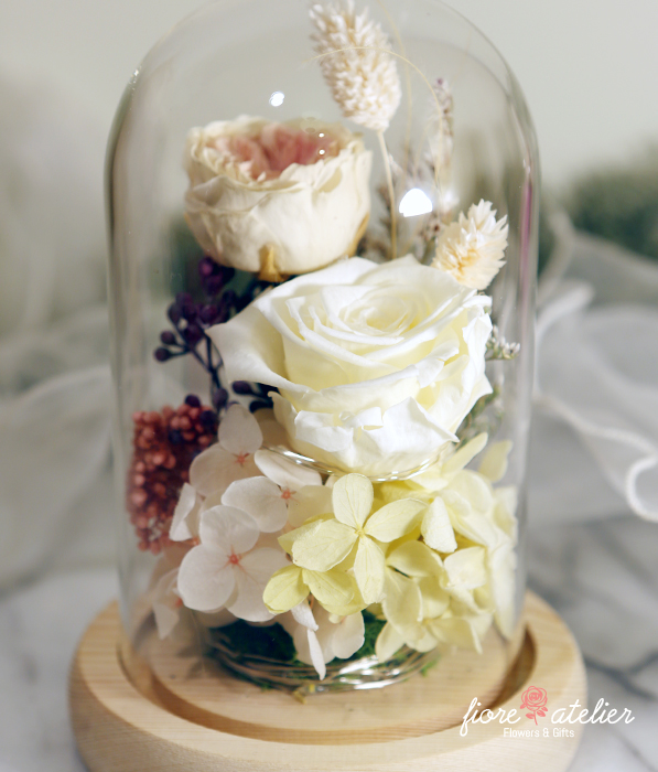 Preserved Flower Glass Dome with LED